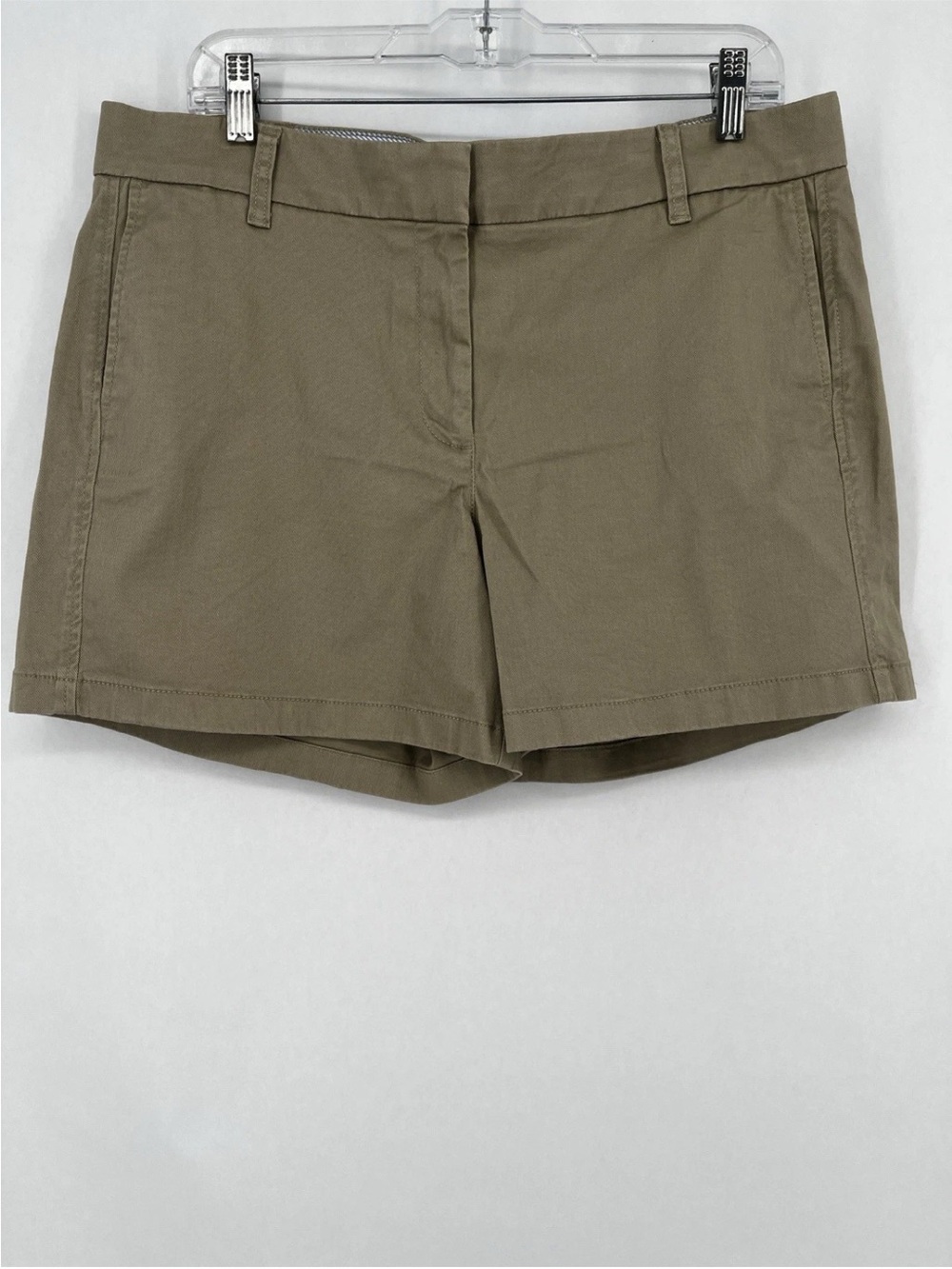 J.Crew Womens Khaki Stretch Cotton Chino Shorts Size 14 H5807 Summer Preppy